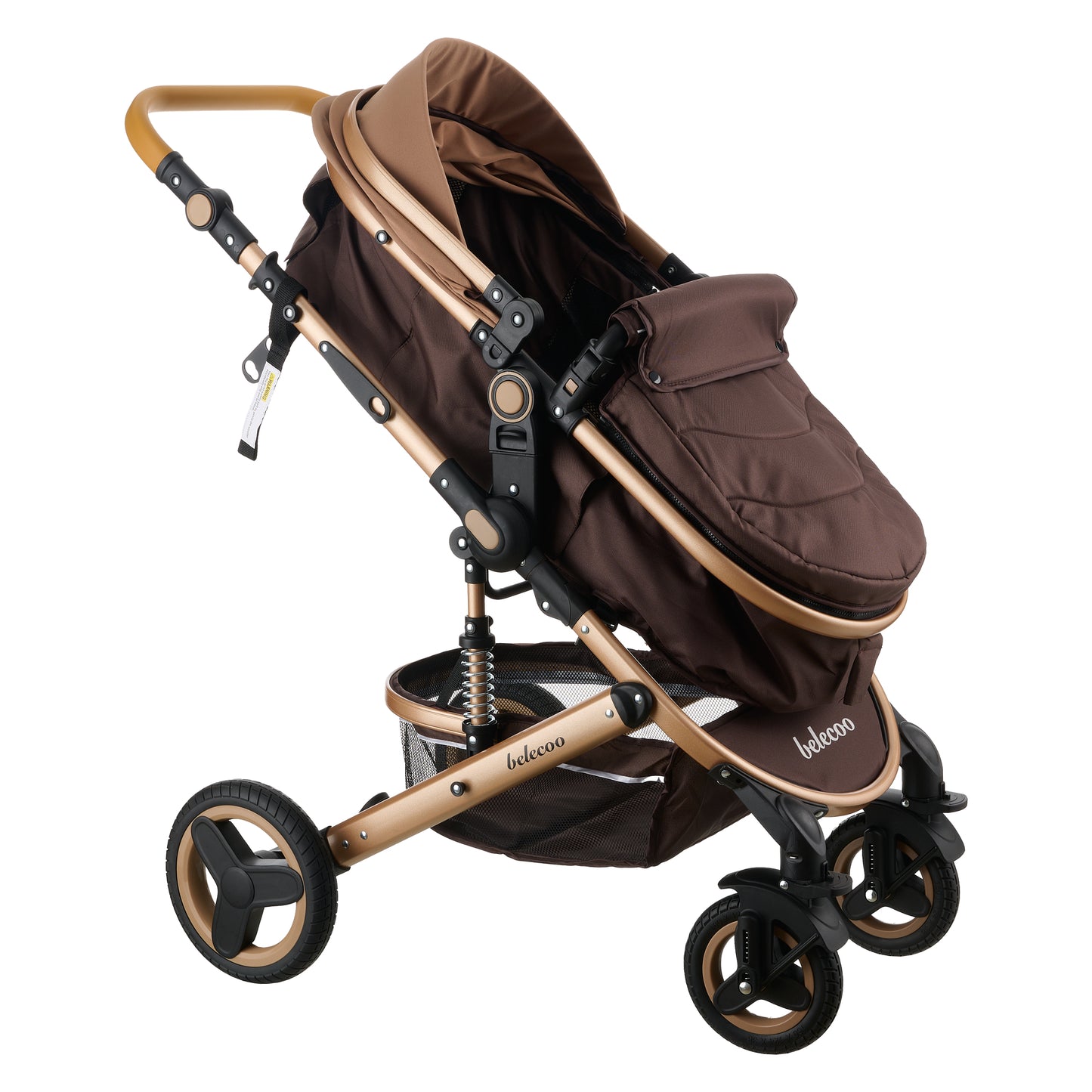 2 in 1 Belecoo Stroller/Pram - Brown