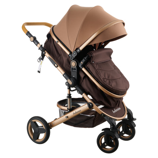 2 in 1 Belecoo Stroller/Pram - Brown