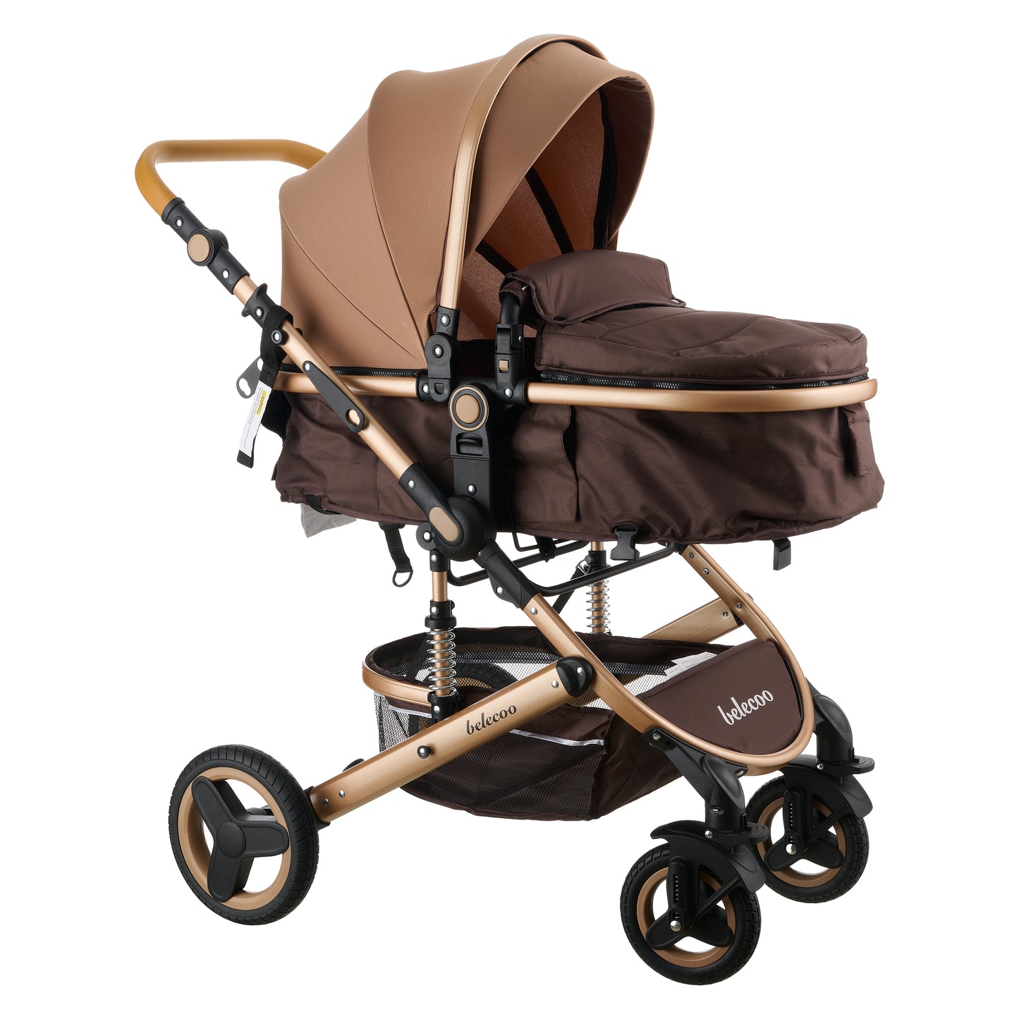 2 in 1 Belecoo Stroller/Pram - Brown