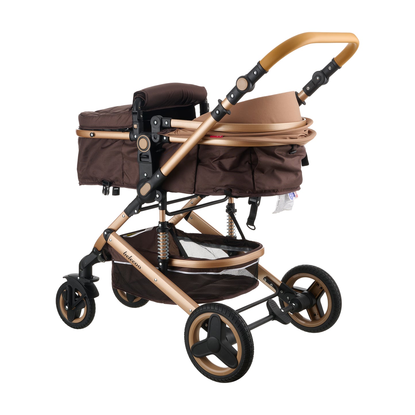 2 in 1 Belecoo Stroller/Pram - Brown