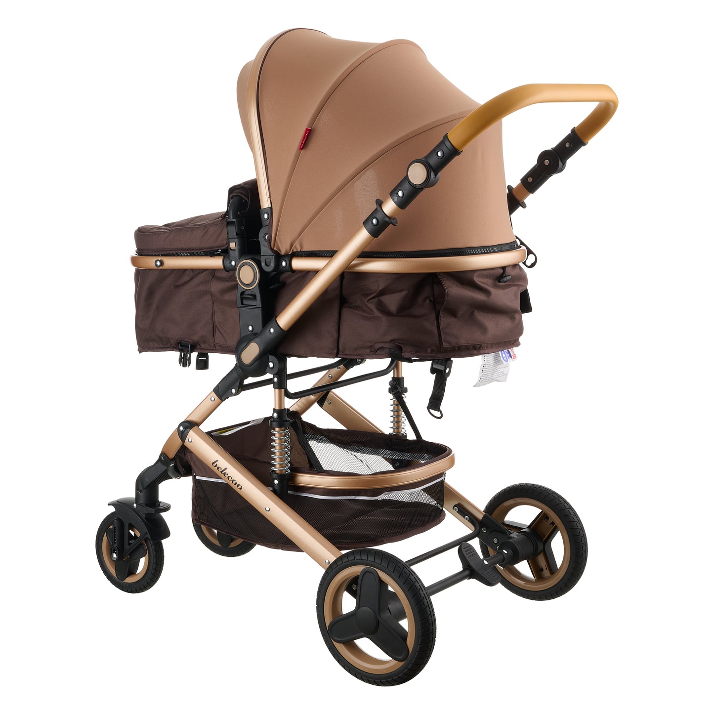 2 in 1 Belecoo Stroller/Pram - Brown