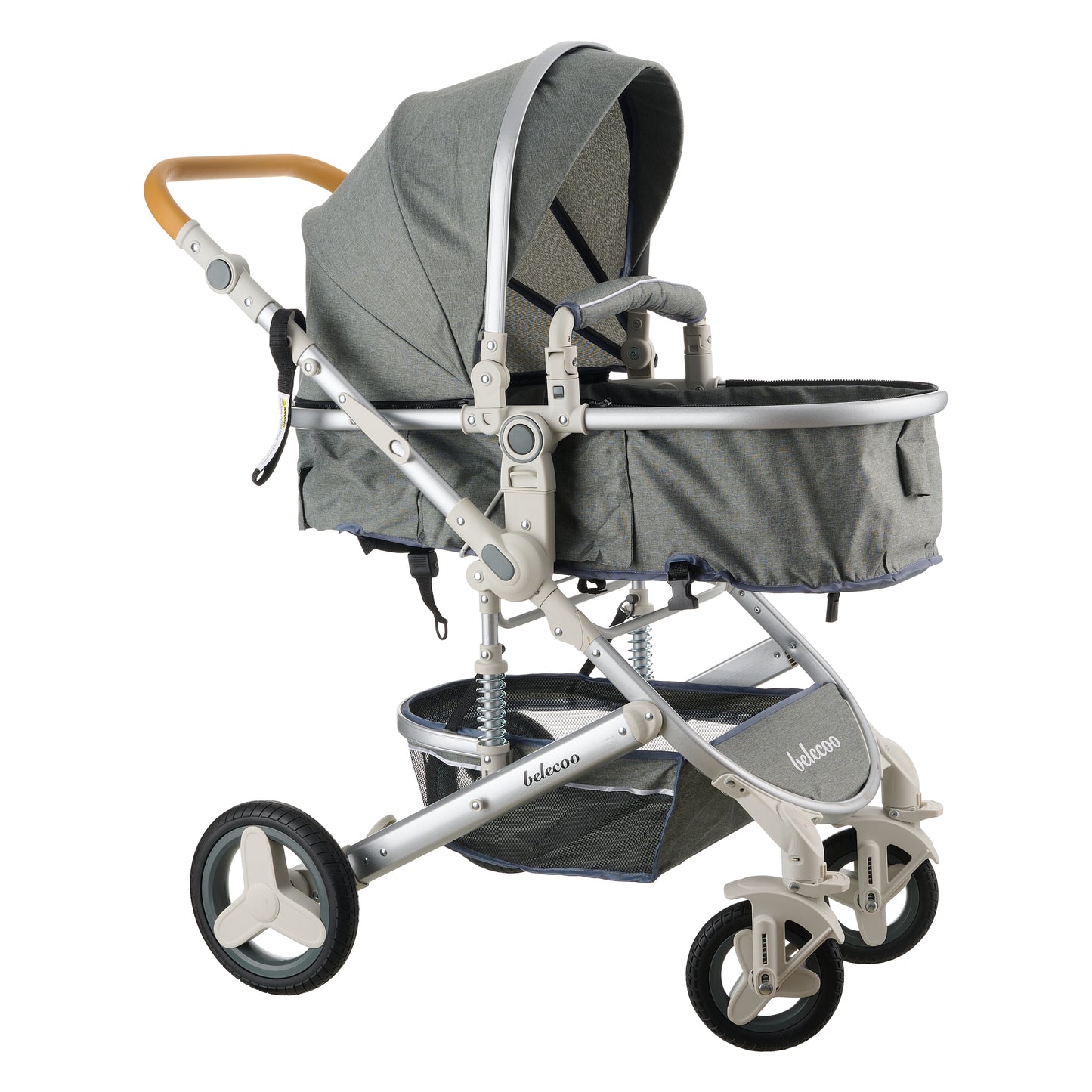 2 in 1 Belecoo Stroller/Pram - Grey