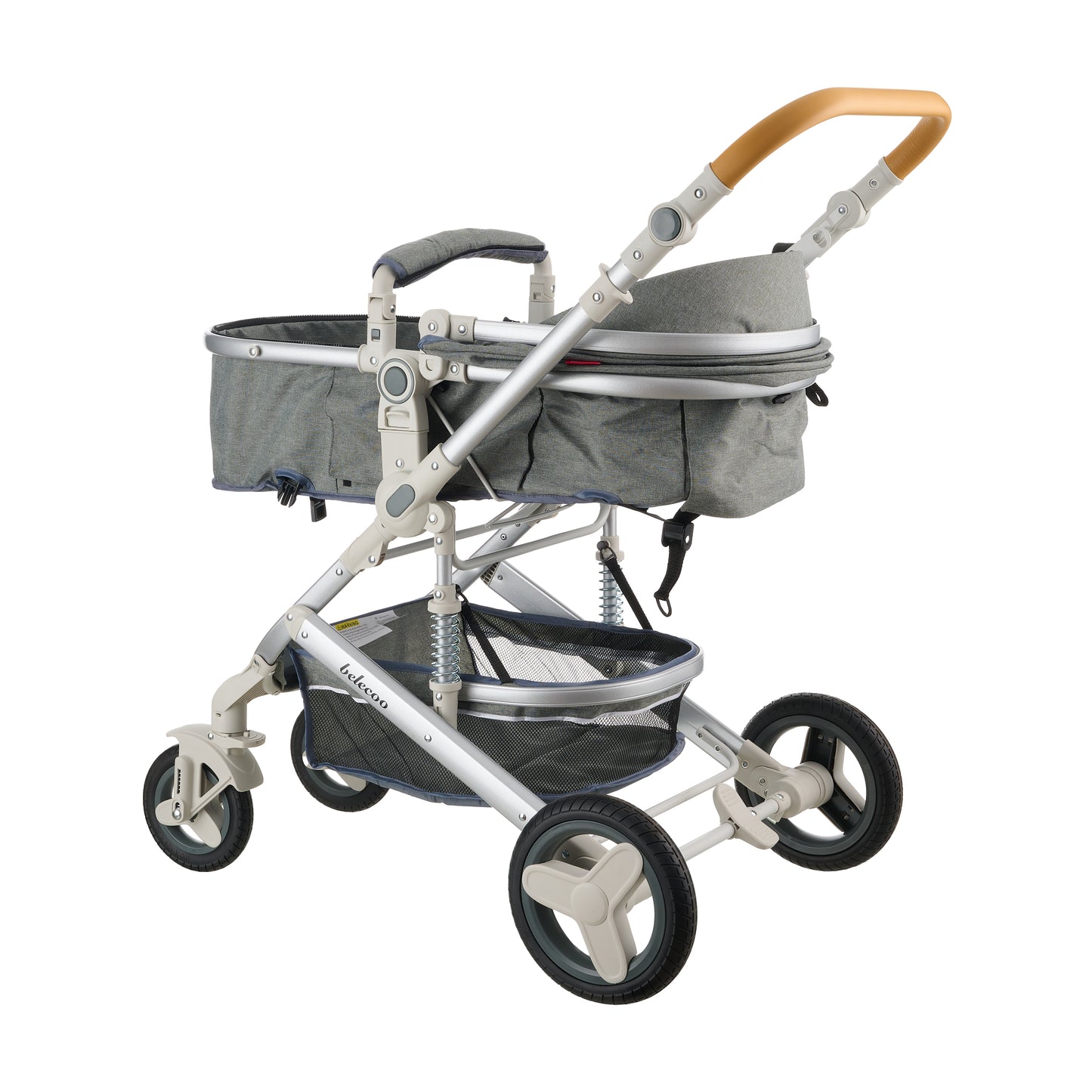 2 in 1 Belecoo Stroller/Pram - Grey