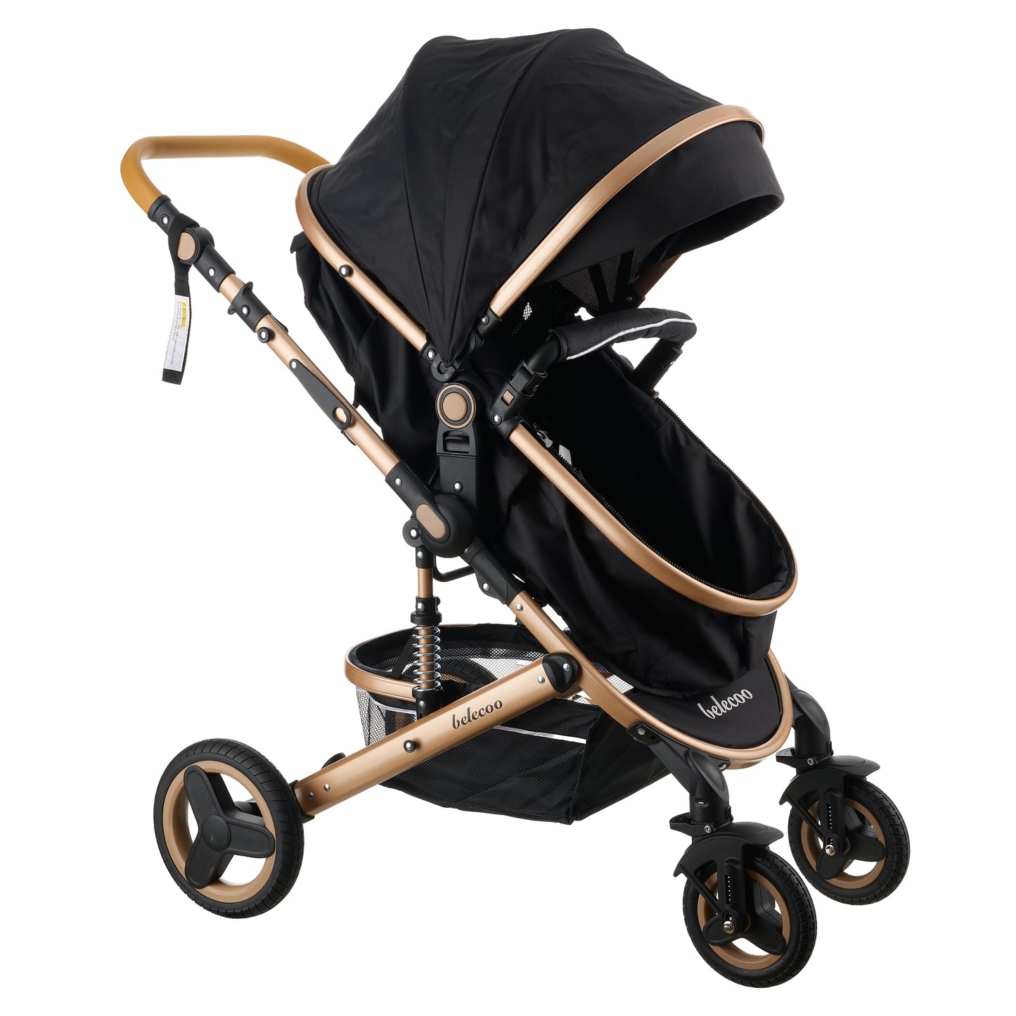 2 in 1 Belecoo Stroller/Pram - Black