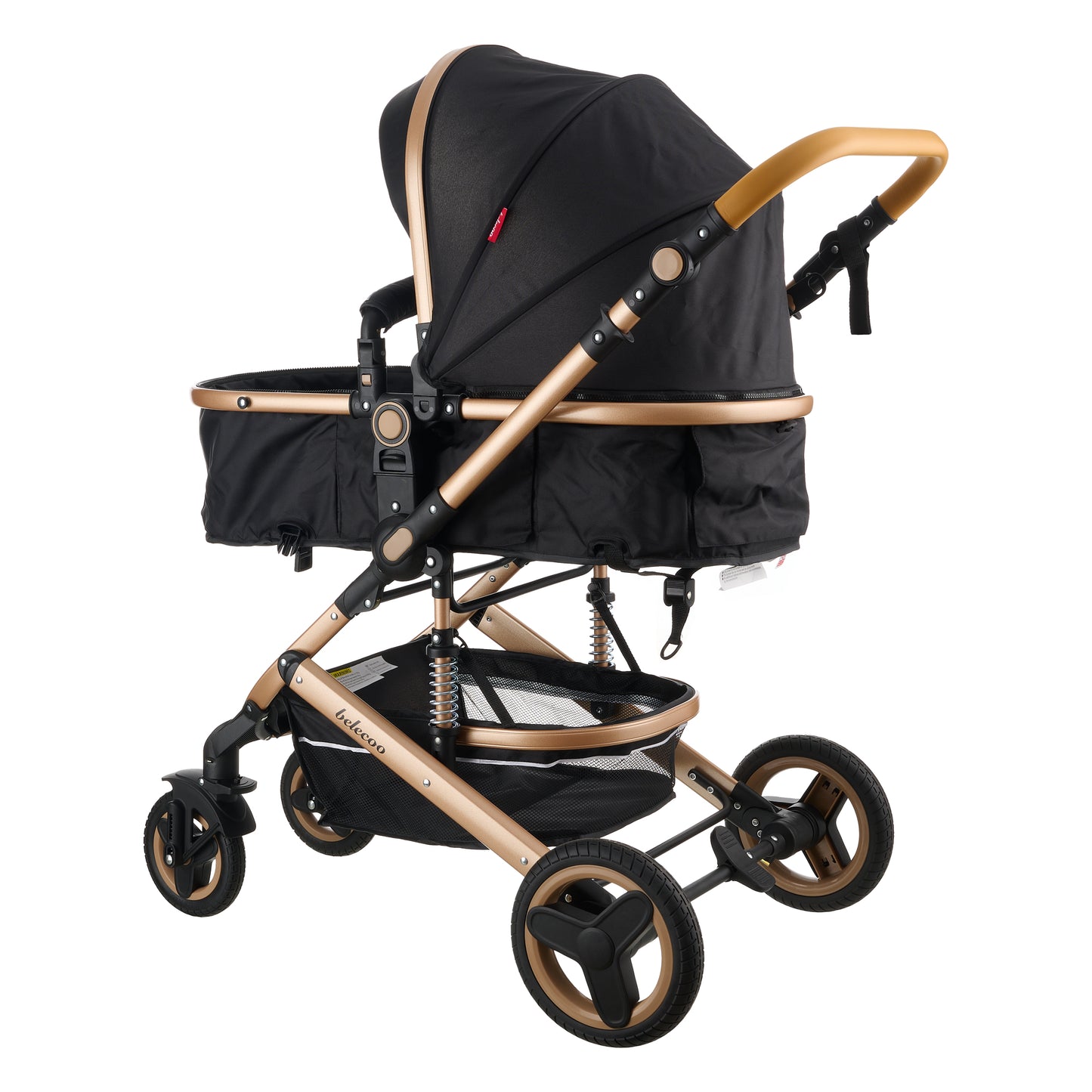 2 in 1 Belecoo Stroller/Pram - Black