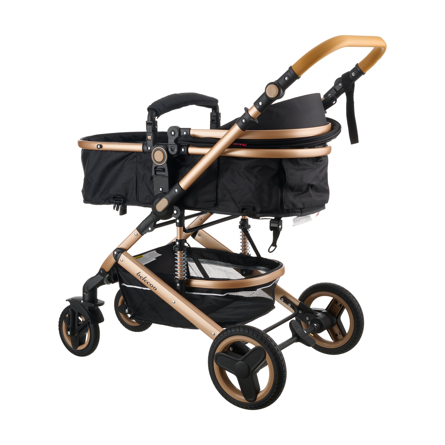 2 in 1 Belecoo Stroller/Pram - Black