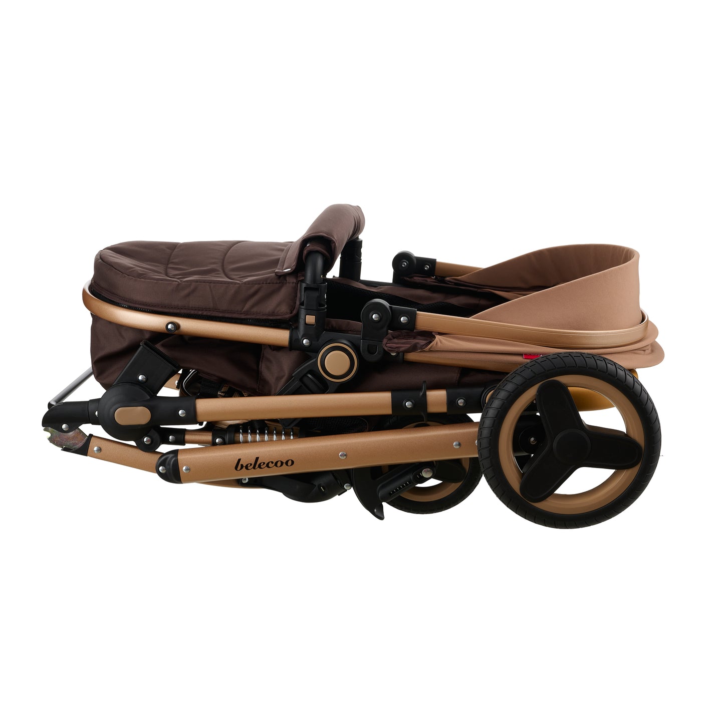 2 in 1 Belecoo Stroller/Pram - Brown