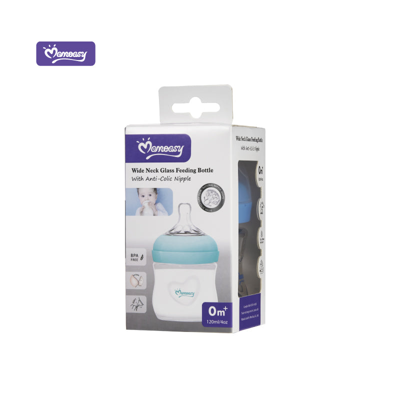 Momeasy 120ML Borosilicate Glass Wide-neck Feeding Bottle