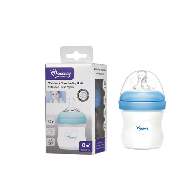 Momeasy 120ML Borosilicate Glass Wide-neck Feeding Bottle