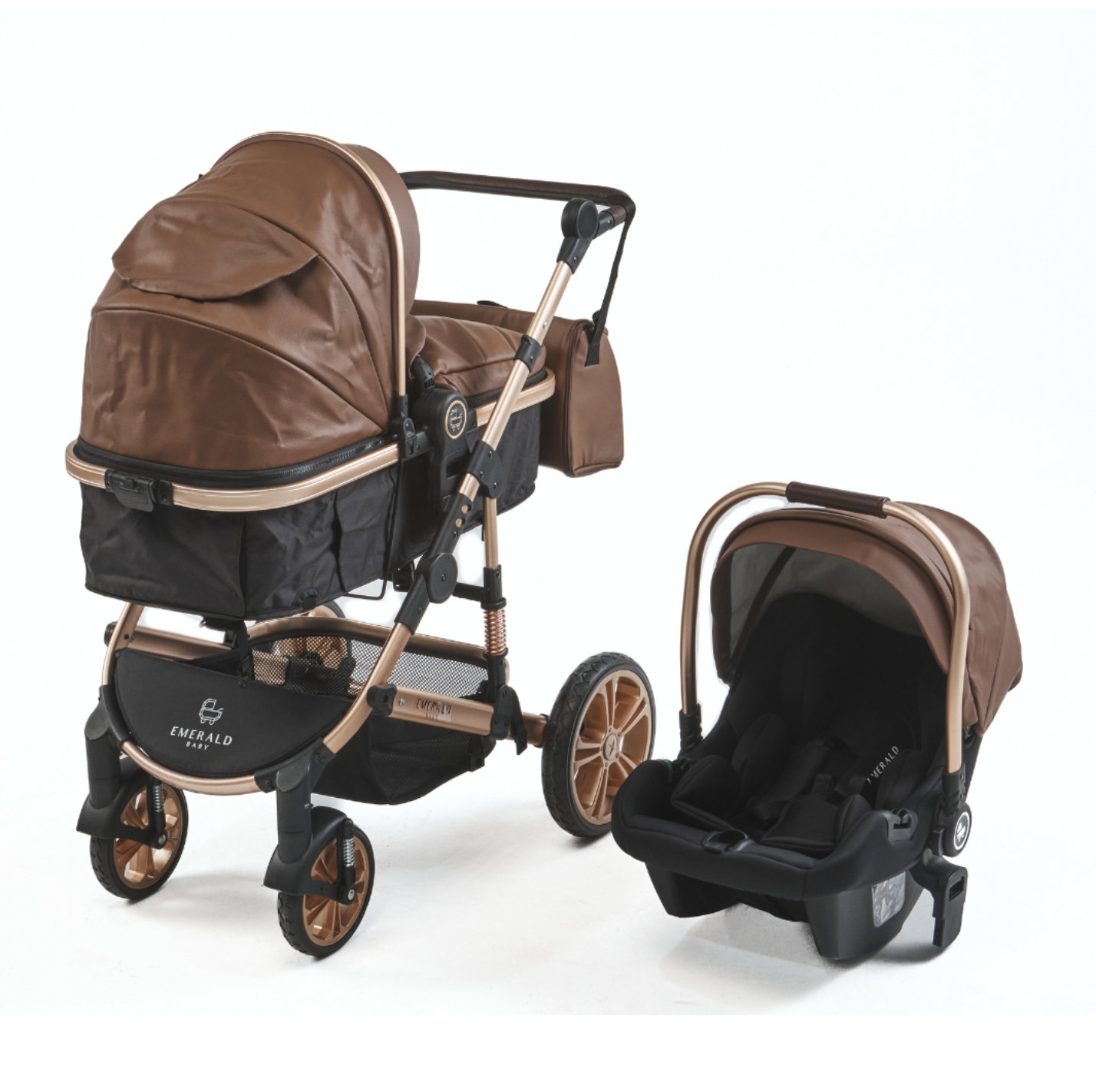 Emerald Baby Gold Rush 3 in 1 PU Leather Stroller